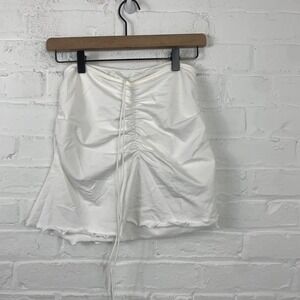 Indiana Hoosiers Women's Drawstring Ruched Mini Skirt White Size Small